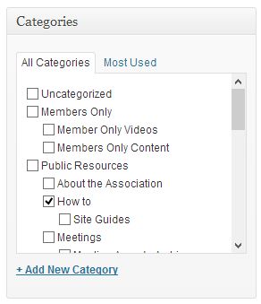 Embed youtube video in wordpress - Select Category